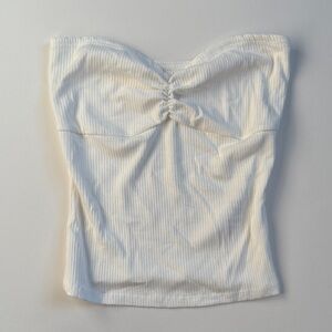 BDG Cream Ribbed Strapless Top from urban outfitters